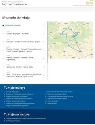 Rumania 8 días + Vuelos + Coche Alquiler + Seguro desde 277€.