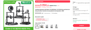 Impresora 3D Creality Ender 3 V3 KE por $3,354.28 en AliExpress