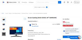 Ecran PC 24" Samsung Série S33GC - Full HD, Dalle VA, 1ms à 99,99€