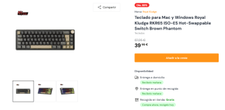 Teclado Gaming Royal Kludge RKR65 ISO-ES Hot-Swappable Switch Chartreuse Phantom por 39,95€