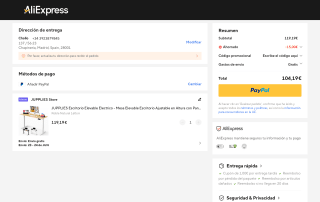 Escritorio elevable eléctrico JUPPLIES 160cm por 104,19€
