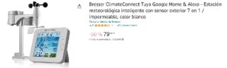 Estación meteorológica inteligente con sensor exterior 7 en 1 Bresser ClimateConnect Tuya Google Home & Alexa por 79€