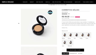 Corretivo Sólido da Simple Organic - R$ 69