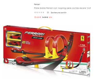 Pista doble Ferrari con looping para coches escala 1/43 por 13.49€