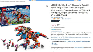 Set LEGO DREAMZzz 2 en 1 Dinosaurio Robot C-Rex de Cooper Pterodáctilo de Juguete Reconstruible, Figura Articulada de T. Rex y 4 Minifiguras por 55,91€
