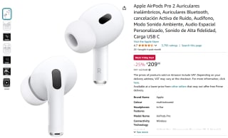 Apple AirPods Pro 2nd Gen voor €209 bij Amazon