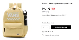 Mochila Vans Street Sport Realm por 19.99€