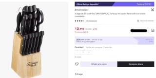 Juego de cuchillos San Ignacio 15 piezas por 9,79€