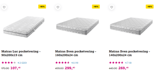 40% korting op alle matrassen en topmatrassen bij Leen Bakker