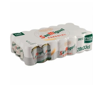 Cerveza San Miguel especial Lager pack de 28 latas de 33 cl por 19,19€