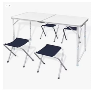 Mesa Plegable de Camping Ultraligera de Aluminio y 4 sillas por 32.66€ (Cuenta Nueva 20.66€)