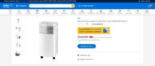 Aire acondicionado portátil Tcl Frío-Calor 12000 Btu 4 en 1 por $249.990