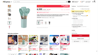 12 Utensilios de cocina de silicona por 6,32€