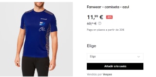 Camiseta para Hombre de Daniel Ricciardo del equipo McLaren F1 por 11.99€