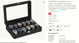 SONGMICS horlogebox met 12 vakken voor €17,59 bij Amazon