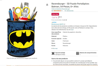3D Puzzle Portalàpices Batman, 54 Piezas marca Ravensburger por 7€