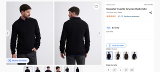 Sweater Cuello Grueso Redondo por $7.490