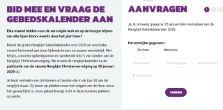 Gratis Ranglijst Gebedskalender via Open Doors
