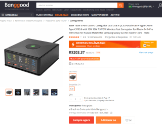 Carregador Completo com entradas USB e por Indução - R$ 203,37