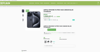 APPLE IPHONE 15 PRO MAX 256GB BLUE TITANIUM por solo 1,099€
