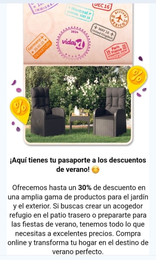 Hasta-30% de Descuento en VidaXL.
