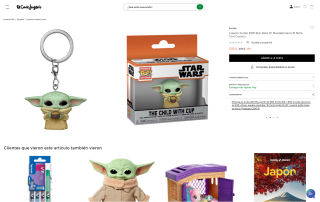 Llavero Funko Pop Star Wars El Mandaloriano El Niño con cuenco por 5,55€