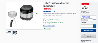 Tefal Freidora de acero inoxidable por 27,49€