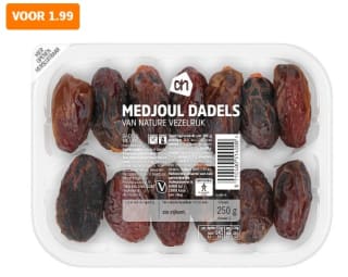 AH Medjoul dadels 250 g voor €1,99 bij de AH