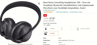 Bose Noise Cancelling Headphones voor €219,95 bij Amazon