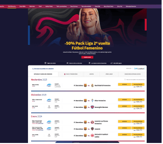 Black Friday 50% Descuento Ver partidos Barcelona Femenino Segunda Vuelta