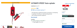 ULTIMATE SPEED Accu oplader Laadstroom: max. 5 A voor €12,99 in de lidl webshop
