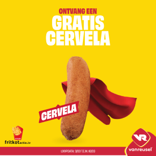 Gratis Cervela bij deelnemende frituurs