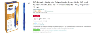 Pack 12 BIC Gel-ocity, Bolígrafos Originales Gel por 5,68€