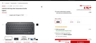 Logitech MX KEYS mini - Draadloos Bluetooth Toetsenbord - voor €74,90 bij de Mediamarkt