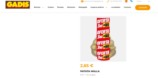 Malla de Patatas de 3 Kg + 1 Kg Gratis por 2,65€ en Gadis