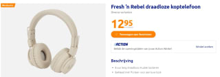 Fresh ‘n Rebel draadloze koptelefoon in diverse varianten voor €12,95 bij de Action