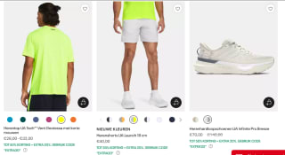 20% extra korting op de sale tot 50% bij Under Armour