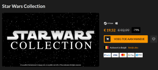 Star Wars Collection t.w.v. €92,99 voor €19,52 bij Fanatical