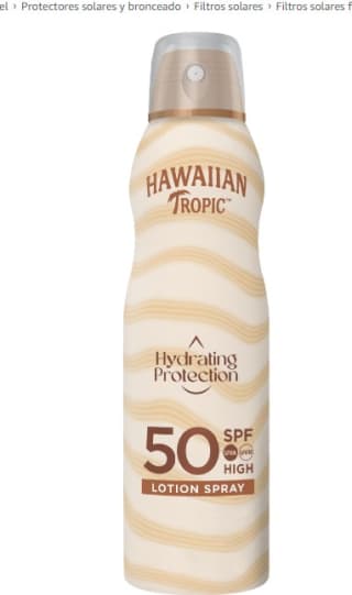 Hawaiian Tropic Bruma Silk Hydration Air Soft SPF 50 - Loción Solar Protectora en Spray por 9,75€