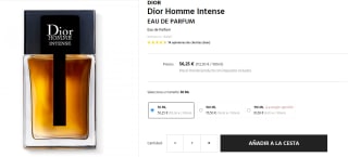 Perfume hombre Dior Intense 50ml por 56,25€