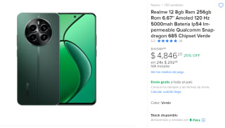 Realme 12 8GB 256GB por $4,846 en Mercado Libre