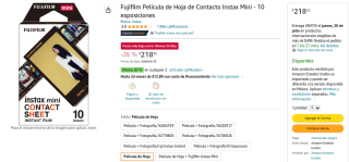 3 Cajas de Películas Fujifilm Instax Mini por $524 en Amazon
