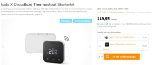 Tado X draadloze thermostaat starterkit voor €119,95 bij Robbshop