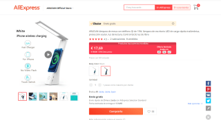 Lámpara de escritorio LED de carga rápida inalámbrica por 17,69€