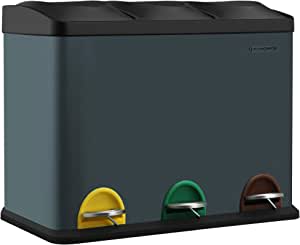 SONGMICS afvalscheidingssysteem afvalbak 3x 15L voor €79,55 bij Amazon