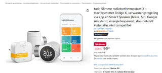 Tado° X Slimme Thermostaat Multi-Room Starterskit met 2 knoppen + bridge voor €101,68 bij Amazon