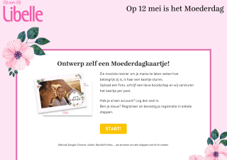Gratis kaartje met foto voor moederdag verzenden via Libelle
