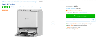 EZVIZ RS20 Pro robotstofzuiger 0,35 l Stofzak voor €649 bij Coolblue