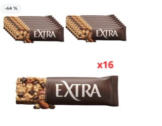 Pack Familiar: Kellogg's Extra Barritas Chocolate con Almendras 16x32g (Total 512g) Caducidad (28-08-2025) por 4.99€