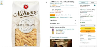 La Molisana No.28 Fusilli 500g for only £0.80